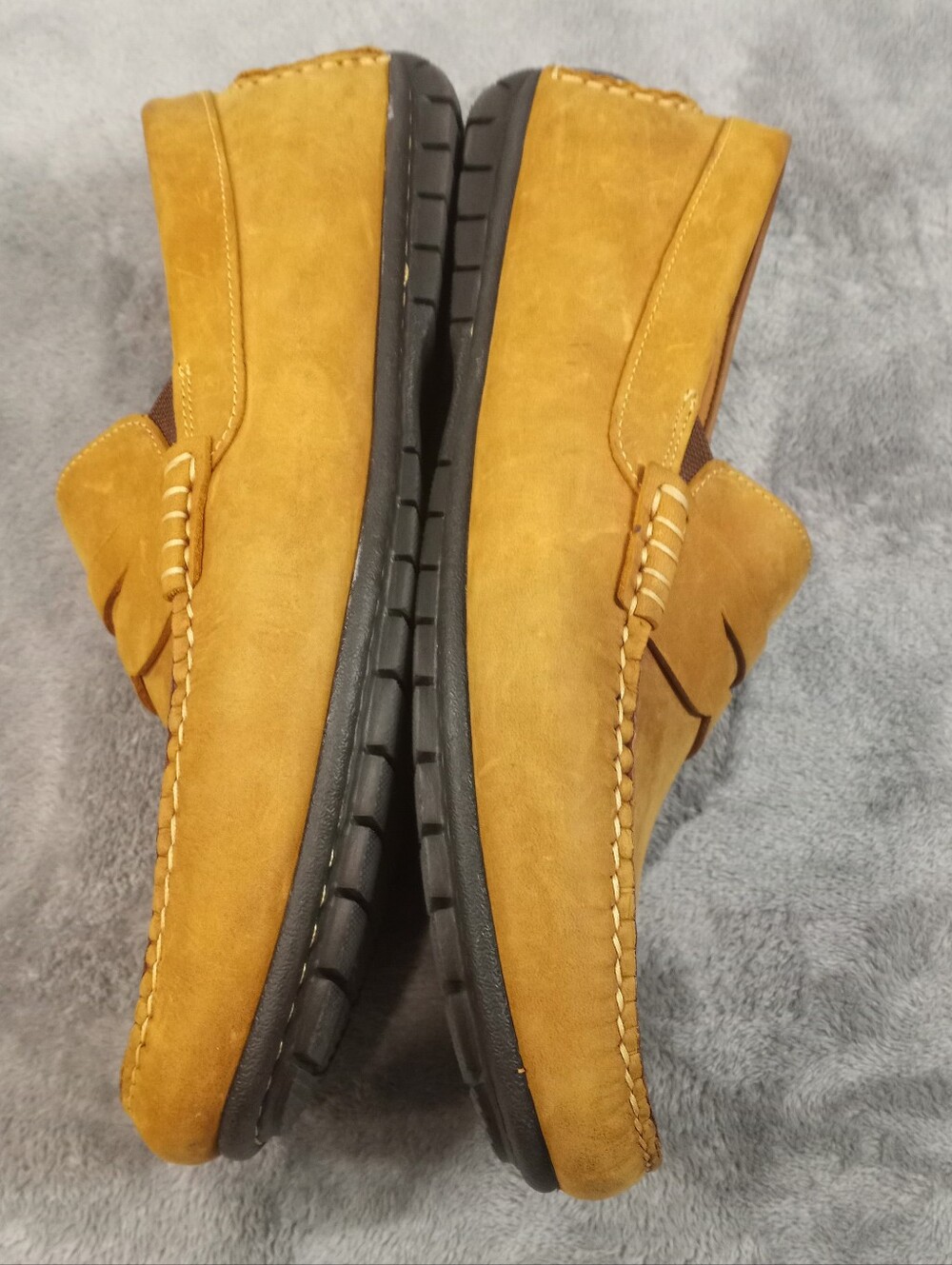 Johnston & Murphy Men's Suede Penny Loafers in Mustard Size 9